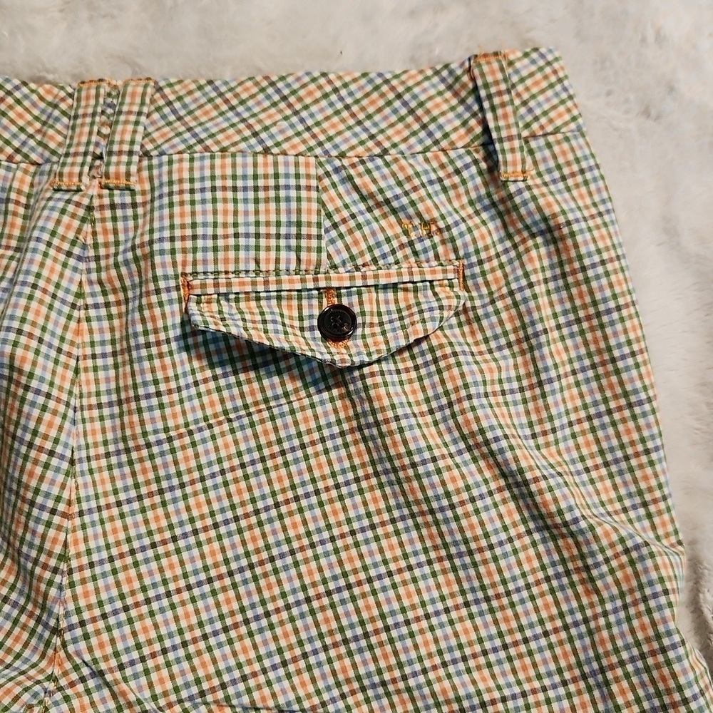 Tommy Hilfiger Green and Orange Checkered Shorts - Picture 10 of 14